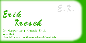 erik krcsek business card